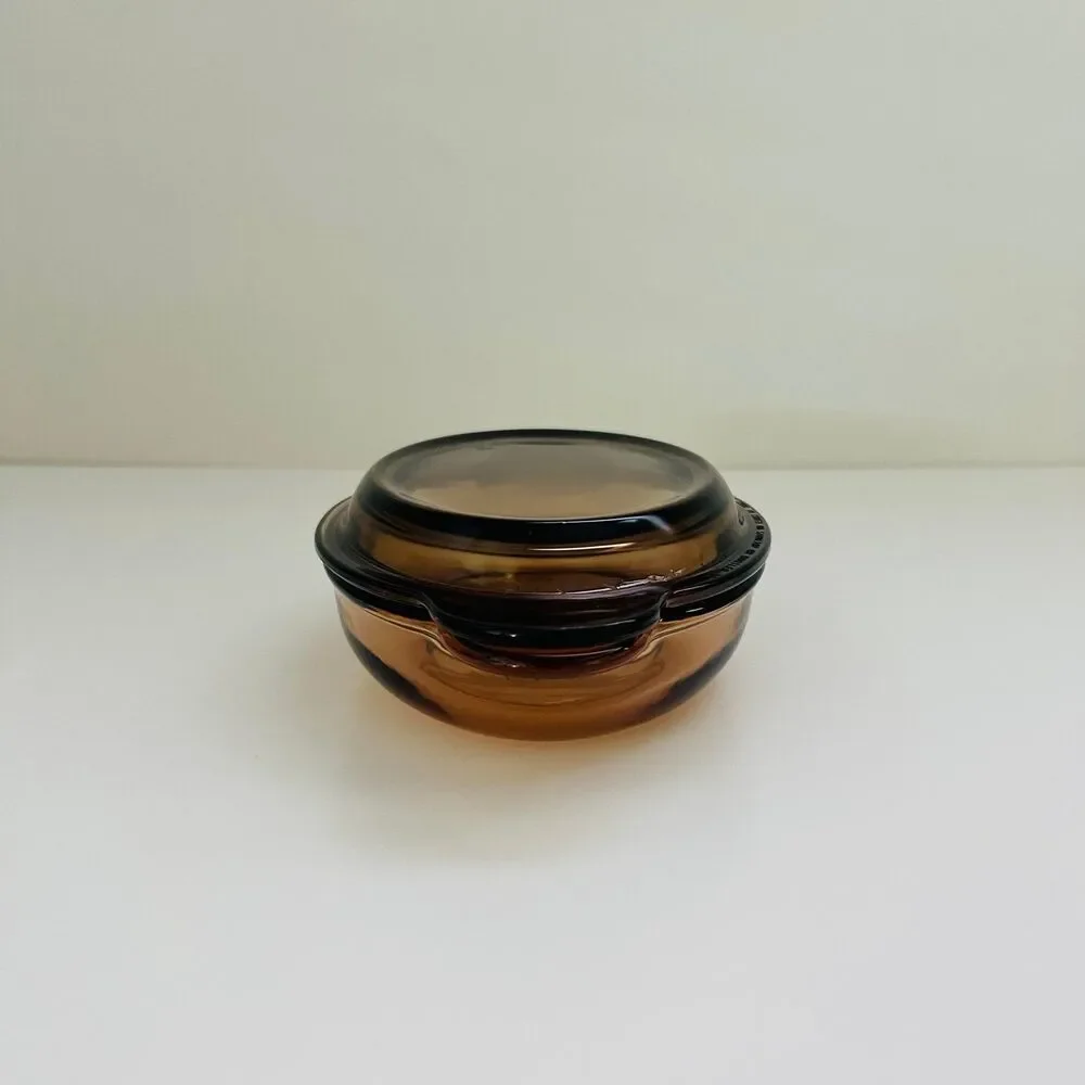 CORNING VISION Amber Glass Individual Oval Serving Casserole Dish
